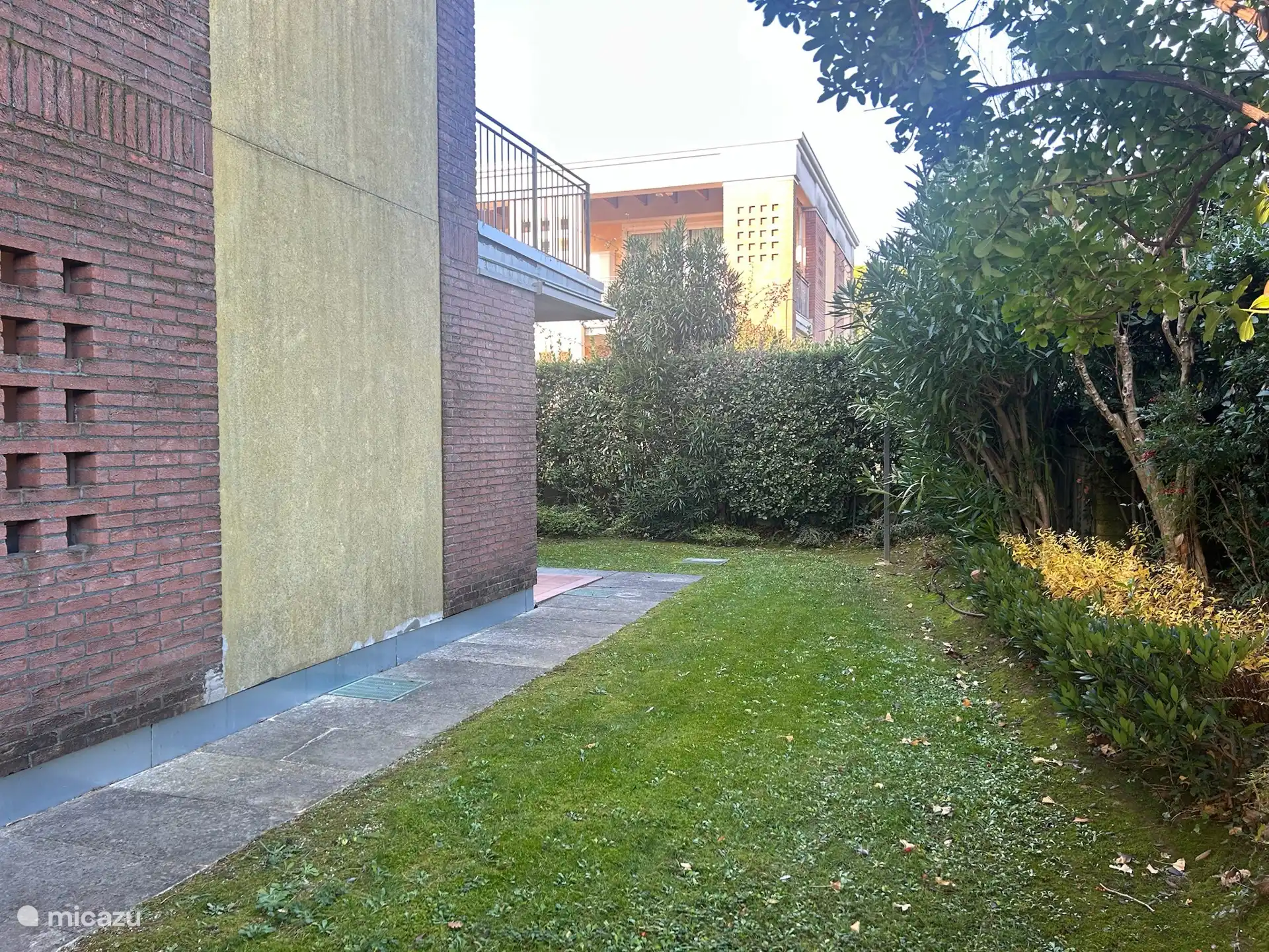 Jardín lateral con hermosa sombra