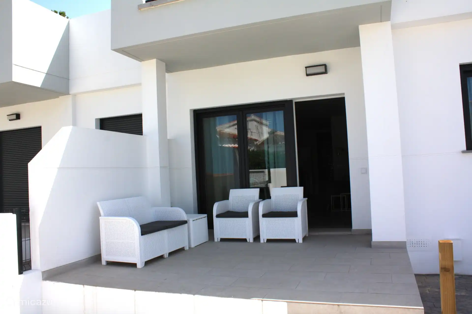 In front of terrace with lockable private parking