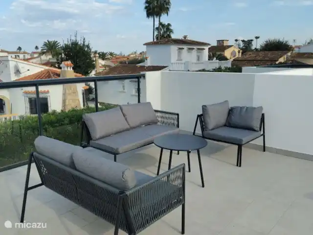 Location de Vacances Espagne, Costa Blanca, Els Poblets, maison mitoyenne - Maison familiale La Pinada Salon sur le toit-terrasse