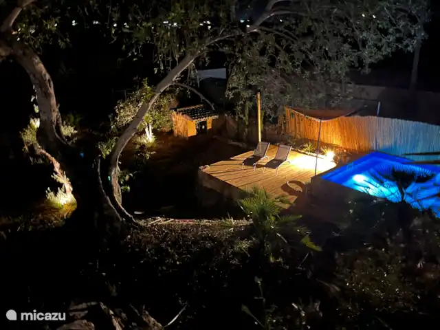 Casa de Paulo | Portugal, Algarve, Olhão - finca Vue de la piscine de nuit vue depuis la terrasse.