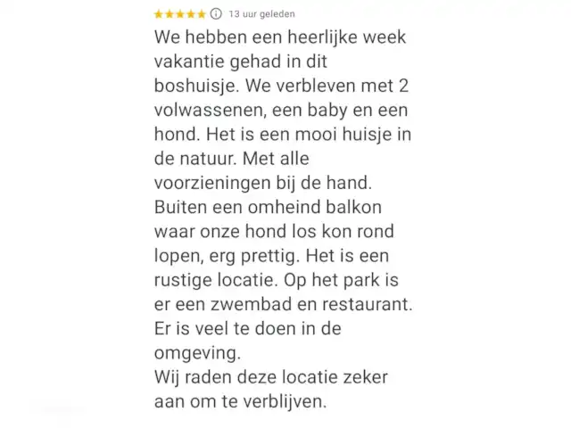 Location de Vacances Belgique, Ardennes, Durbuy, chalet - SilvaRosa Durbuy Tellement heureux d’avoir un avis 5 étoiles de nos derniers clients