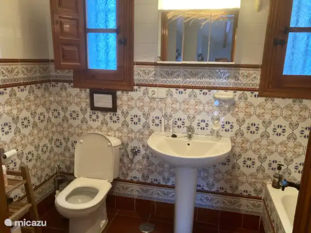 Casa La Serena et Casita del Toro  | Espagne, Andalousie, Cómpeta - maison de vacances Salle de bain 2 avec toilettes, 
bidet, douche et baignoire
