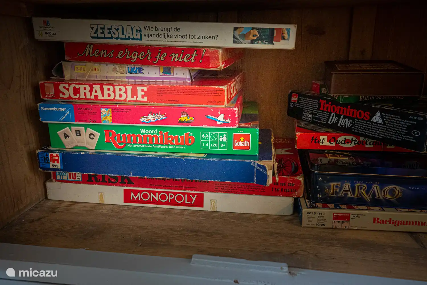 Das Haus verfügt über eine große Auswahl an Spielen.