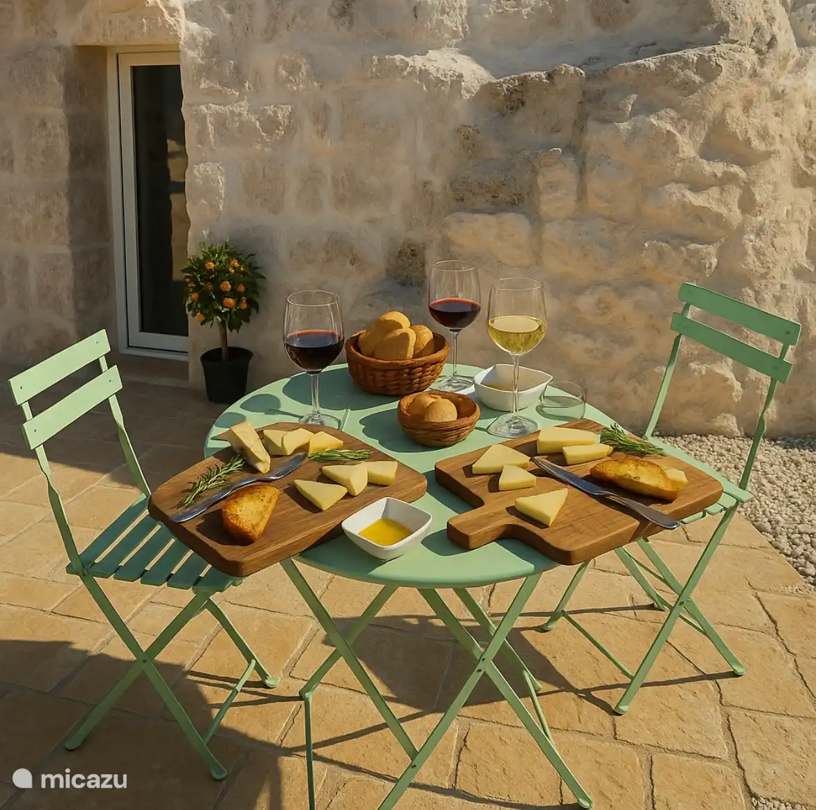 Für den Trullo ein schöner Ort für einen Appero oder Kaffee am Morgen.