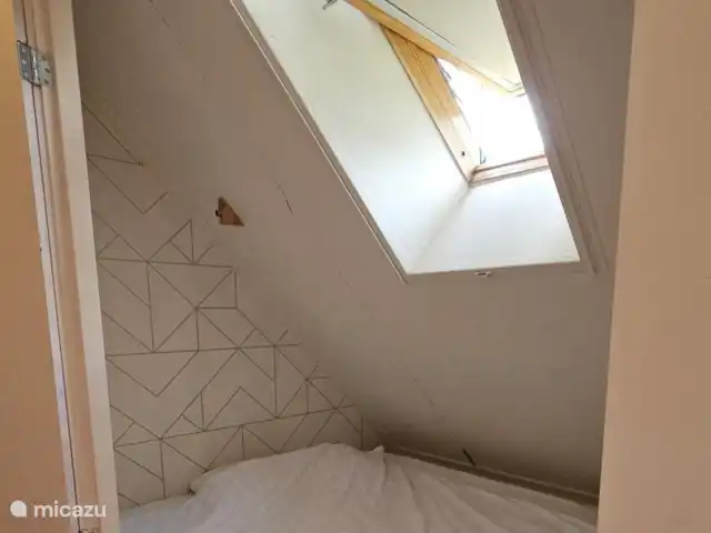 Chalet dans les bois | Pays-Bas, Drenthe, Diever - maison de vacances Lit box avec lit français. Fenêtre basculante et basculante avec moustiquaire.