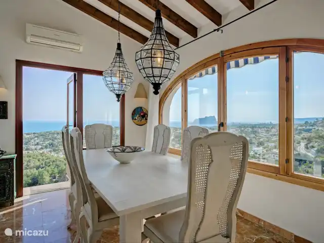 Casa la Gaviota | Espagne, Costa Blanca, Teulada - villa Casa la Gaviota - Salle à manger avec vue dégagée.