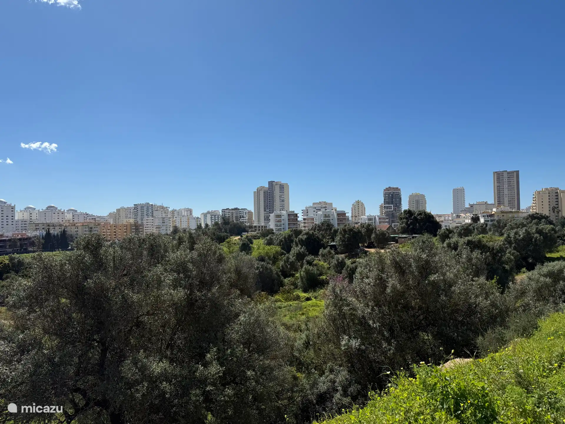 Blick auf die Wohnung und Praia da Rocha von hinten 