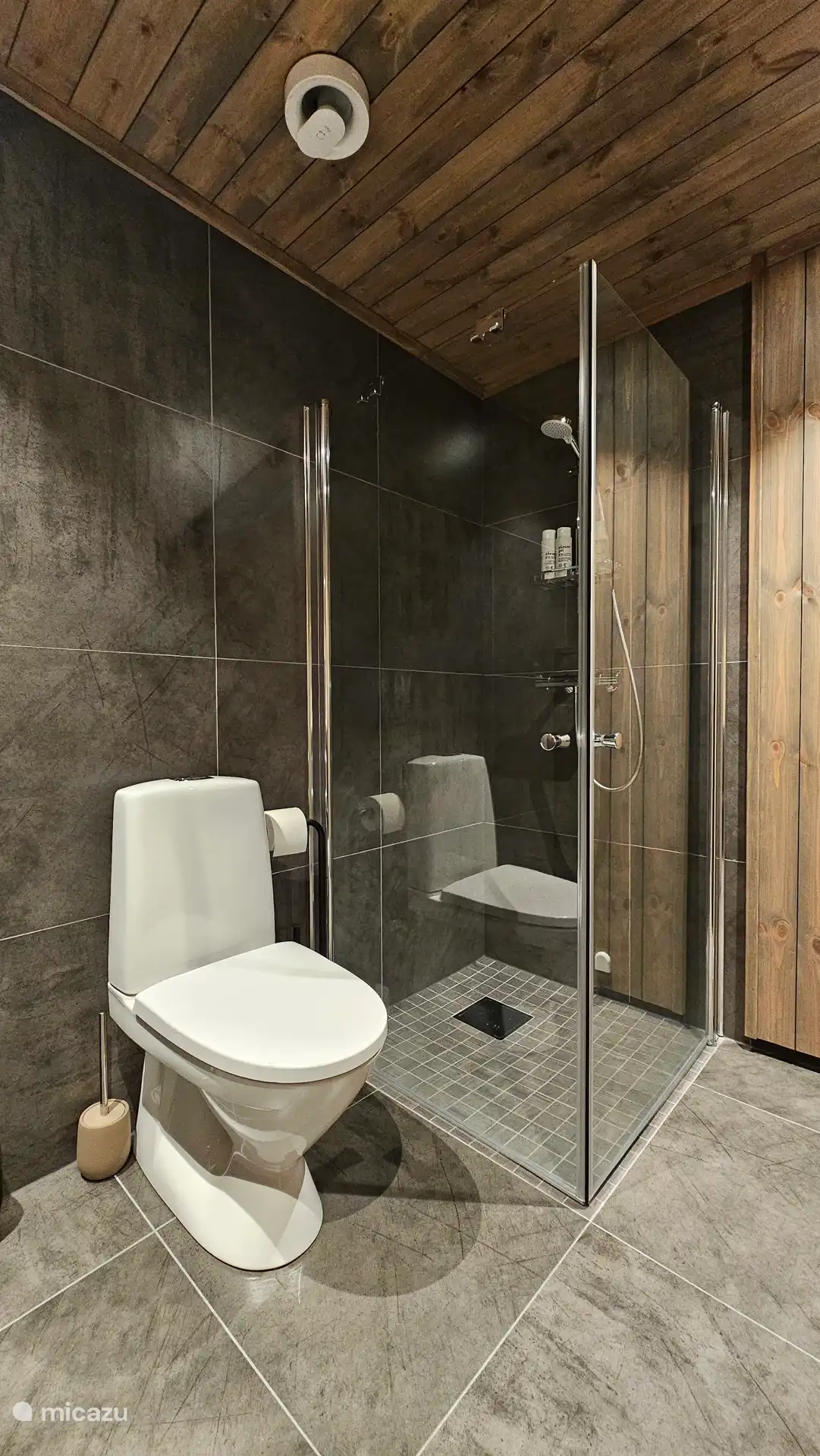 Badezimmer mit Dusche und WC