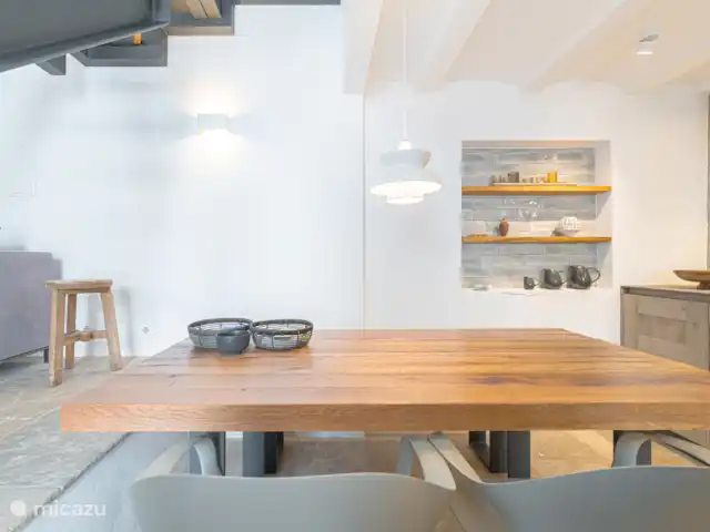 Luxe huis Altea Alicante te huur huren in Spanje, Costa Blanca, Altea - stadswoning Eikenhouten tafel voor 6 personen