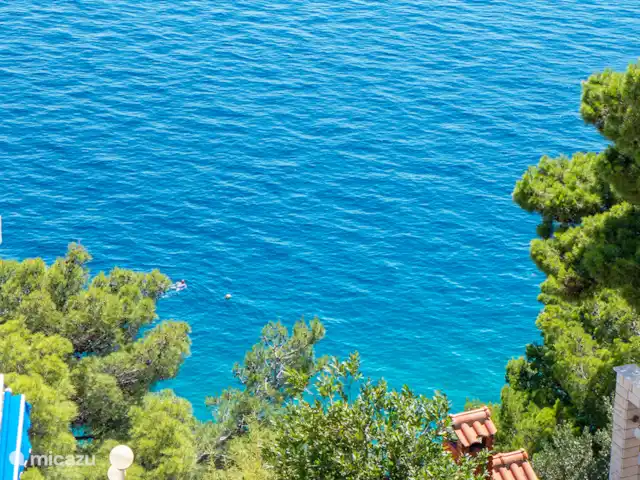 Location de Vacances Croatie, Dalmatie, Mimice, appartement -  Directement sur la mer ❯ coucher de soleil Vue depuis la terrasse