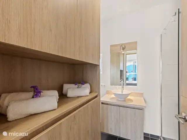 Punta Azul Ocean Resort 6A | Curaçao, Banda Abou (ouest), Westpunt - maison de vacances Salle de bains bien entretenue avec tout le confort - idéale pour commencer et terminer la journée en toute détente.