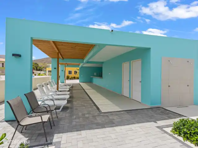 Punta Azul Ocean Resort 6A | Curaçao, Banda Abou (ouest), Westpunt - maison de vacances Pool house élégant juste à côté de la piscine - idéal pour l’ombre, la détente et plus de commodité.