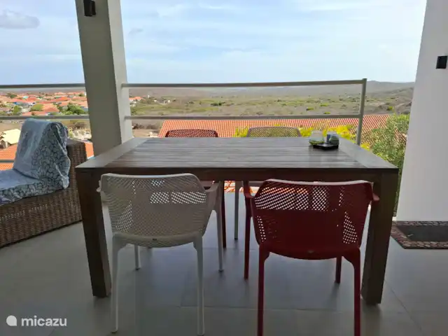 Villa Mirada Karibe avec piscine | Curaçao, Banda Abou (ouest), Fontein - villa Table à manger avec vue fantastique