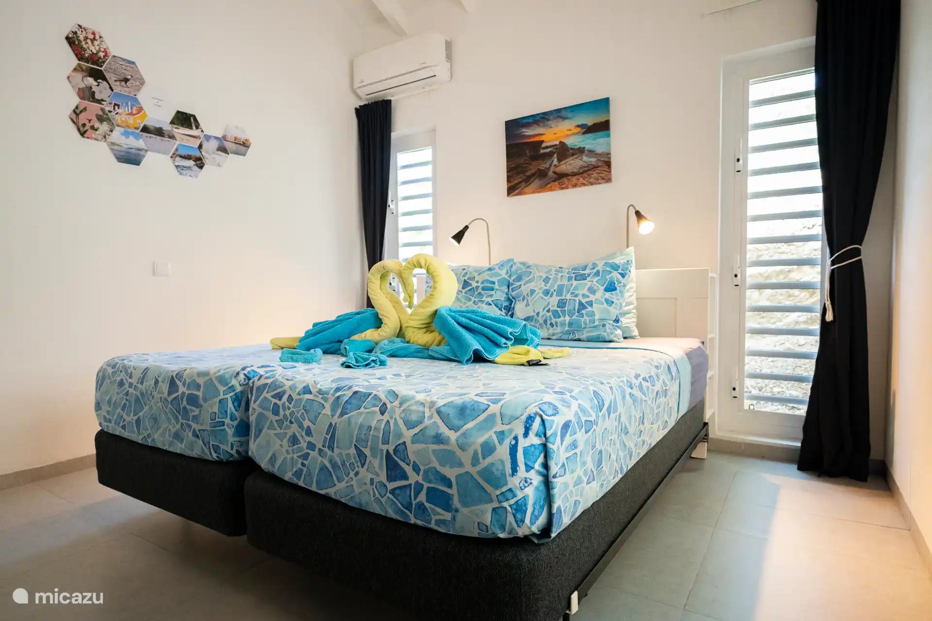 Helles und komfortables zweites Schlafzimmer, identisch mit dem Hauptschlafzimmer. Ausgestattet mit Wäscheschrank, Kommode und Klimaanlage in einer frischen karibischen Atmosphäre.