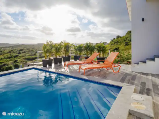 Villa Mirada Karibe avec piscine | Curaçao, Banda Abou (ouest), Fontein - villa piscine vue mer