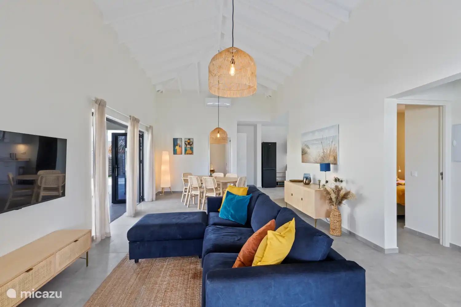 Open warm living room