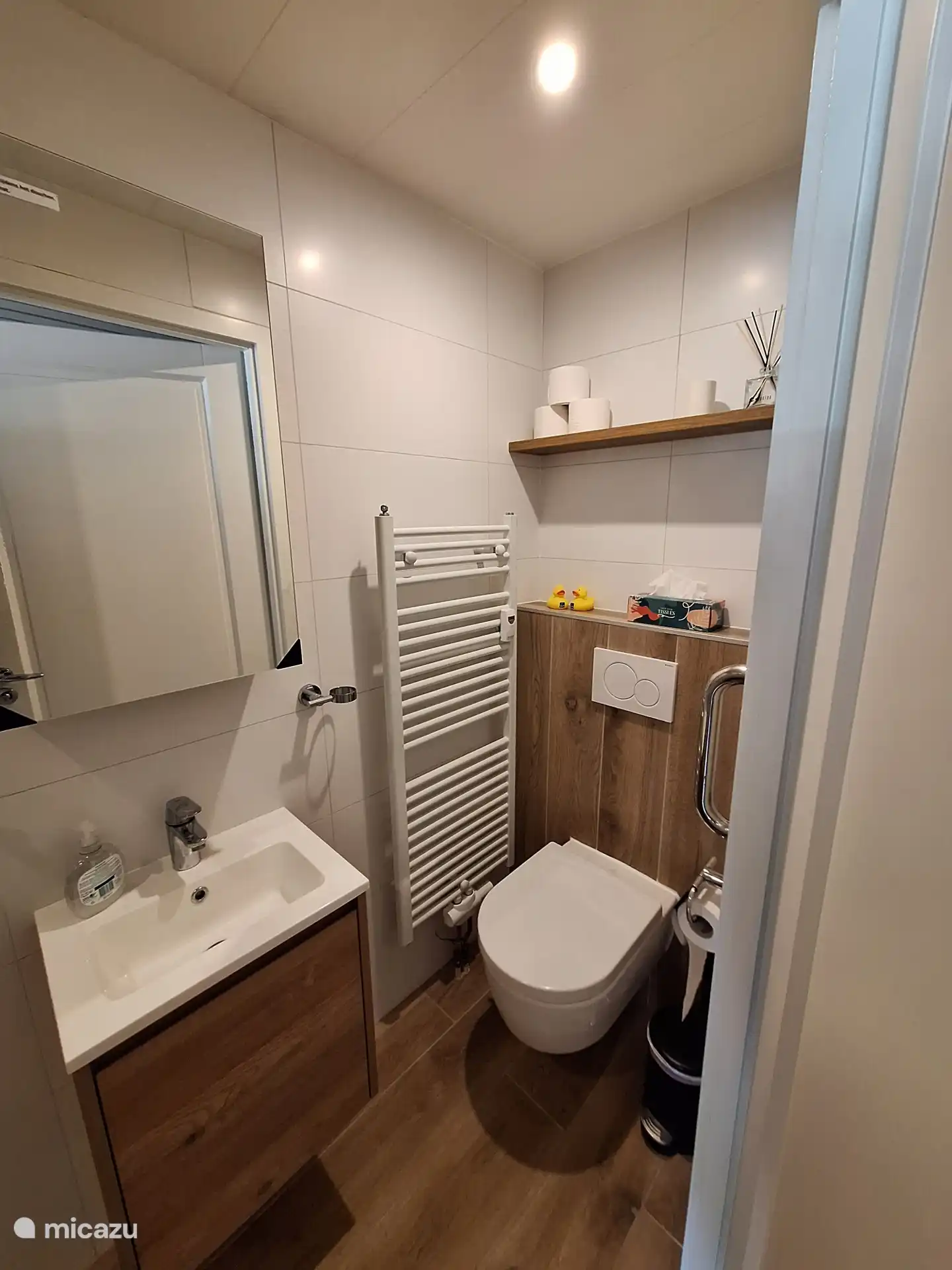 Salle de bain, avec douche, WC et lavabo