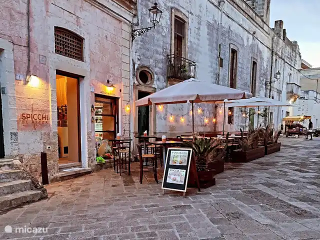 Villa Casa Karina Sol & Piscina & Relax en Italia, Apulia, Specchia - villa Pizzería en el centro de Specchia