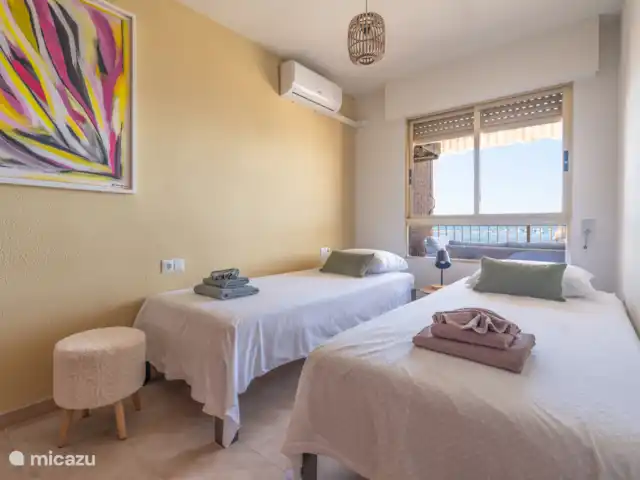 Se réveiller avec vue sur la mer | Espagne, Costa Cálida, Lo Pagán - appartement Chambre avec deux lits simples
