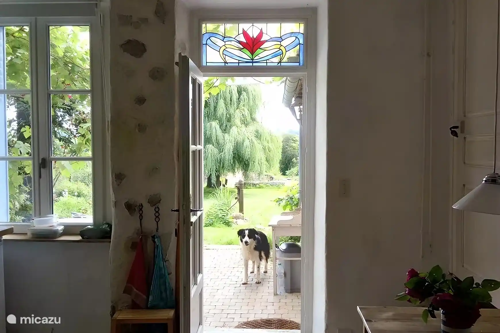 Küche mit Blick auf den Hinterhof