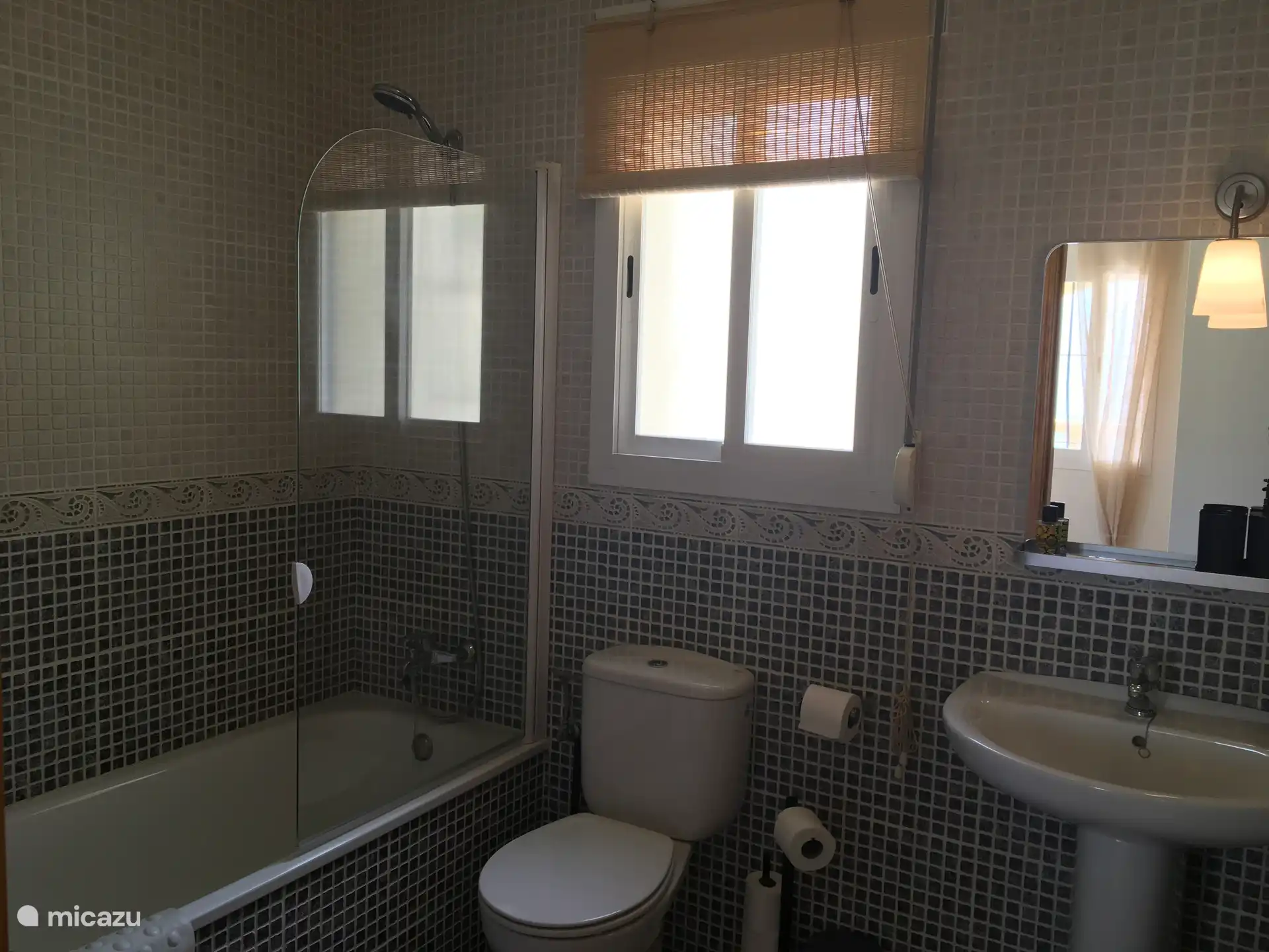 Badezimmer mit Badewanne und Dusche