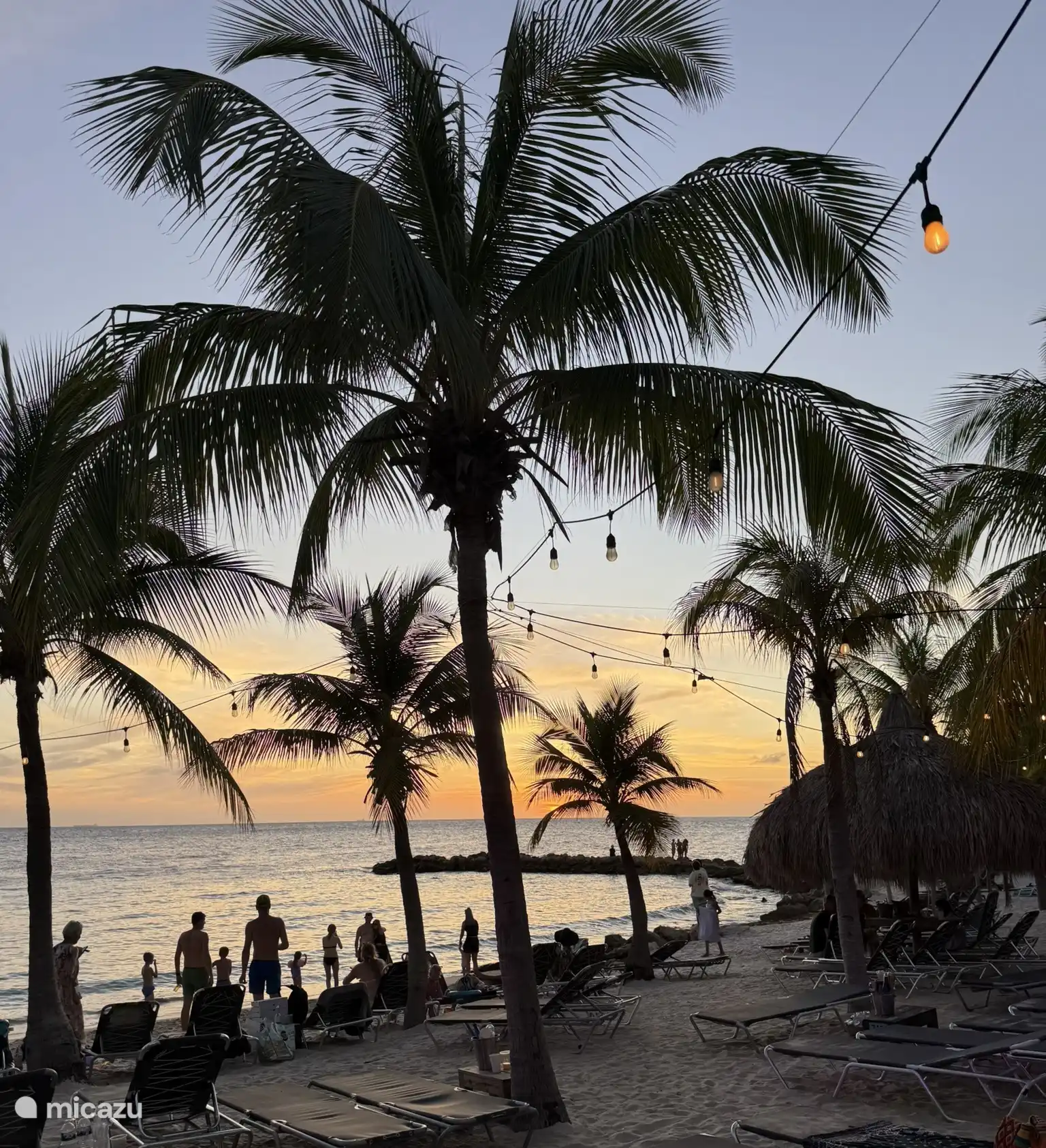 Blue bay beach evening