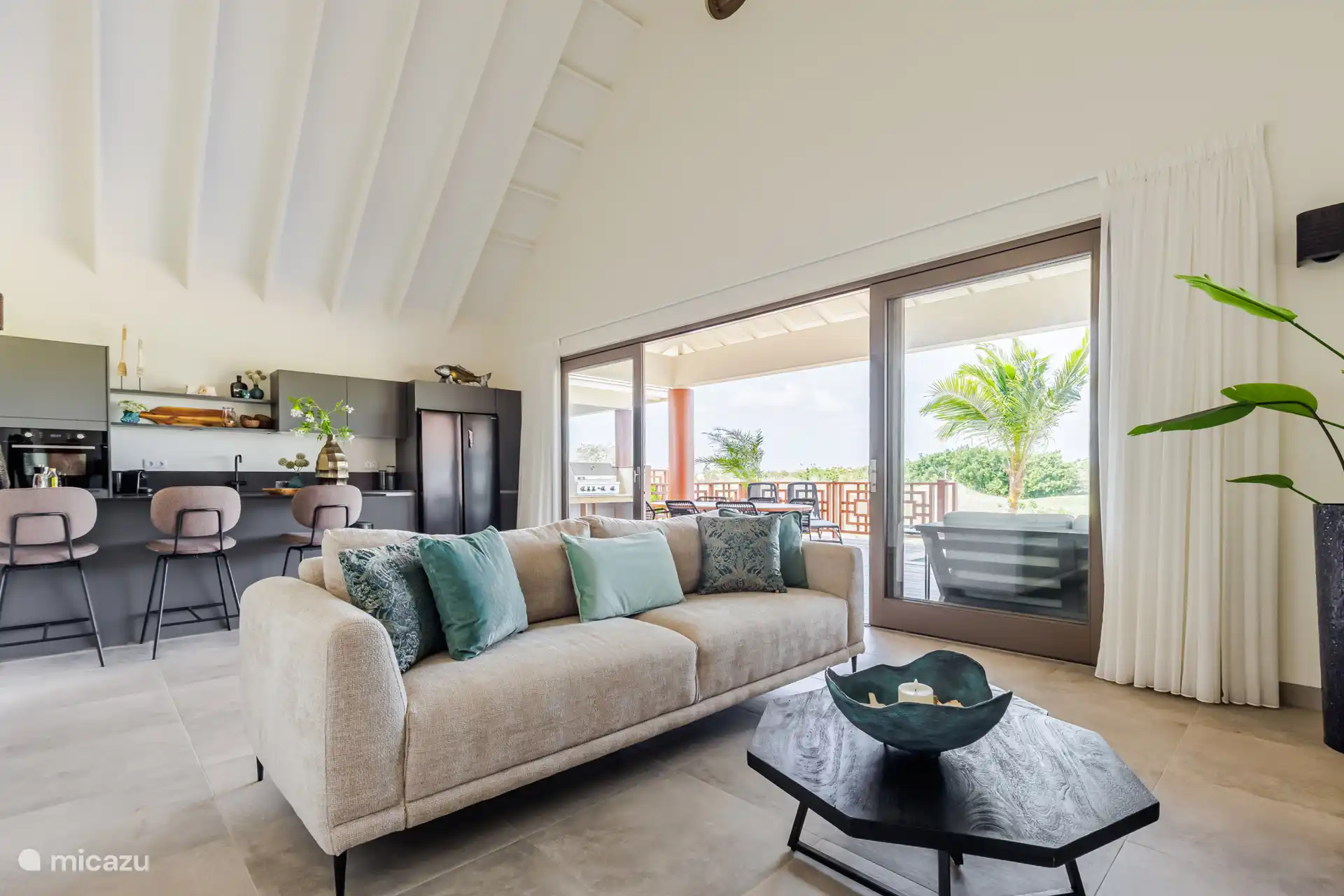 Living room and kitchen