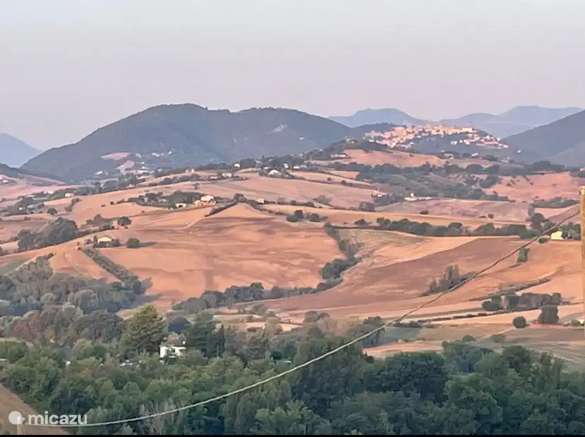 View from the house on Arcevia in the early morning sun