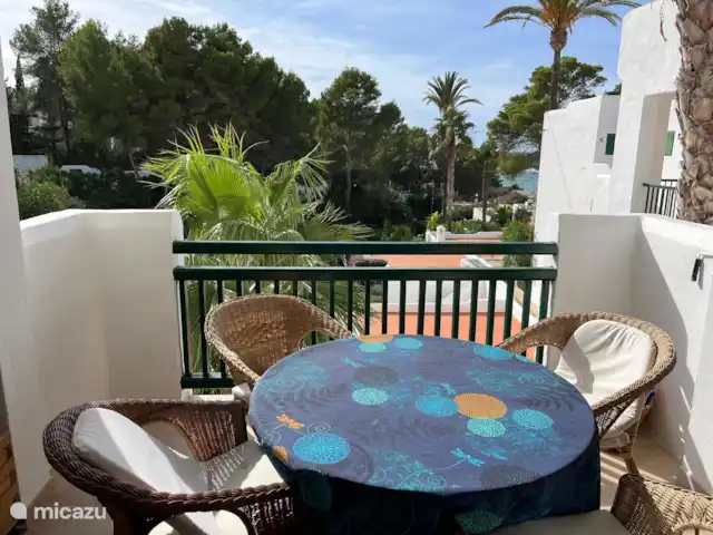 Apartamento en primera línea de playa Ibiza en España, Ibiza, Cala Tarida - casa vacacional Terraza con vistas al mar