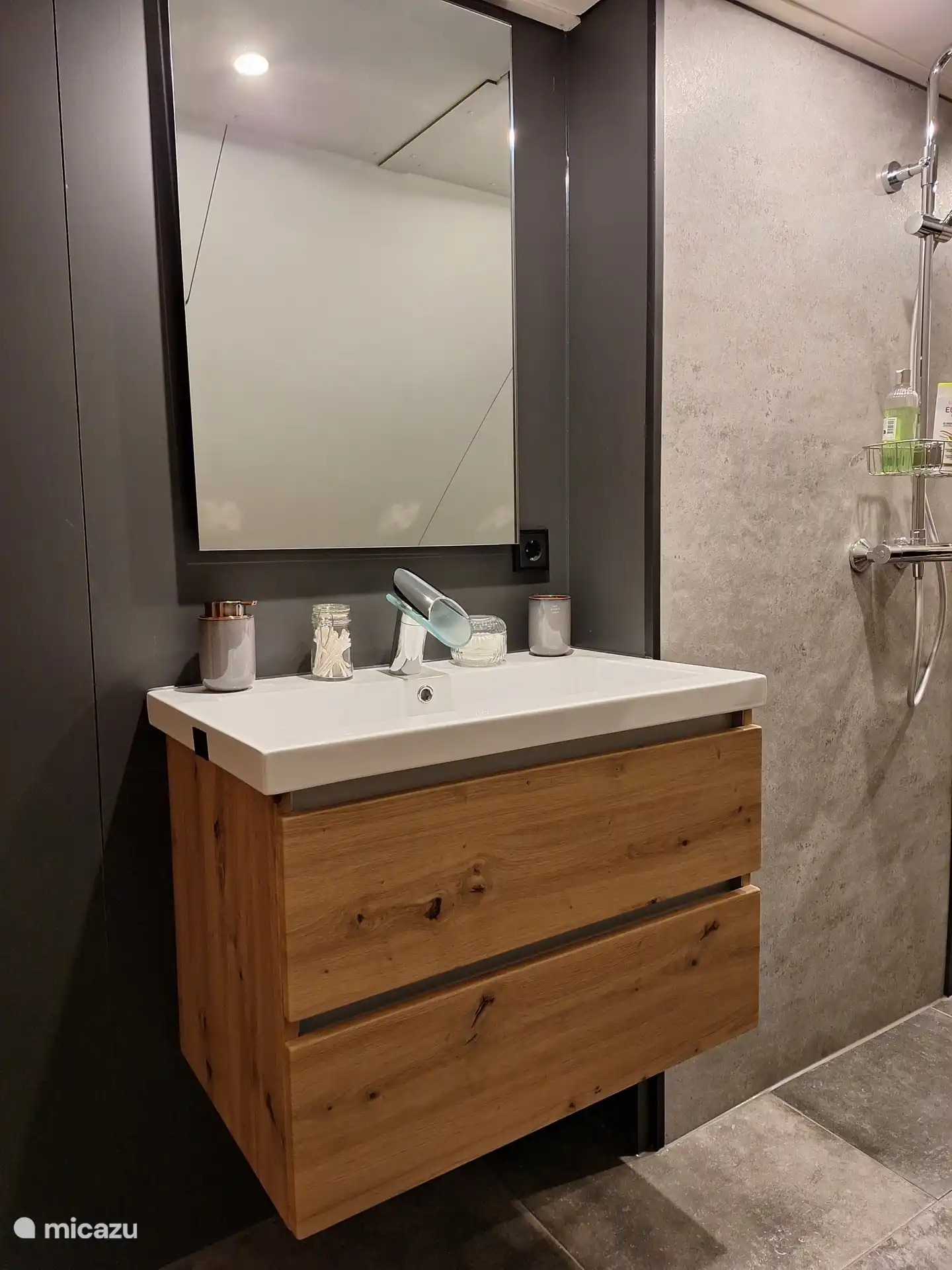 Toilet furniture with waterfall tap 