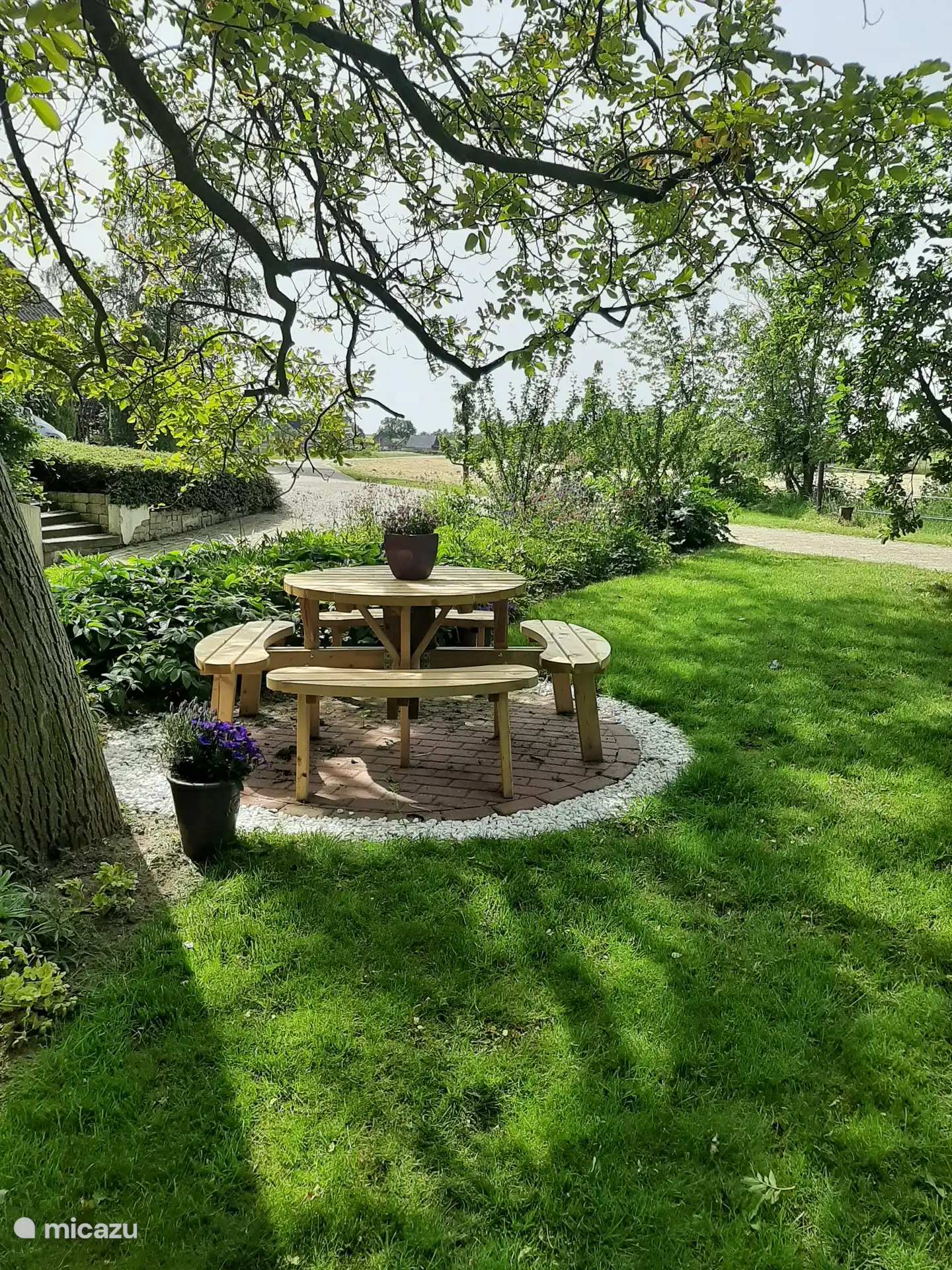 Setzen Sie sich unter den Walnussbaum.