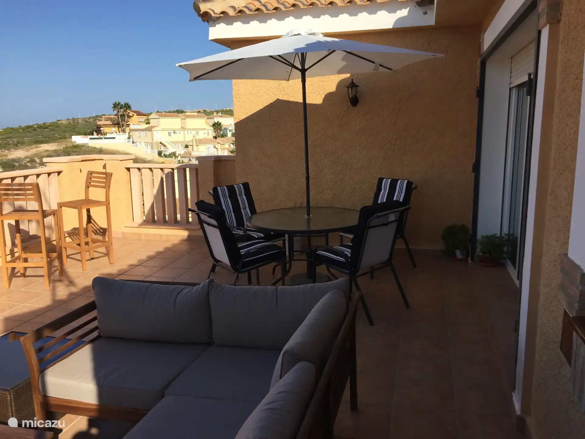 The upstairs terrace