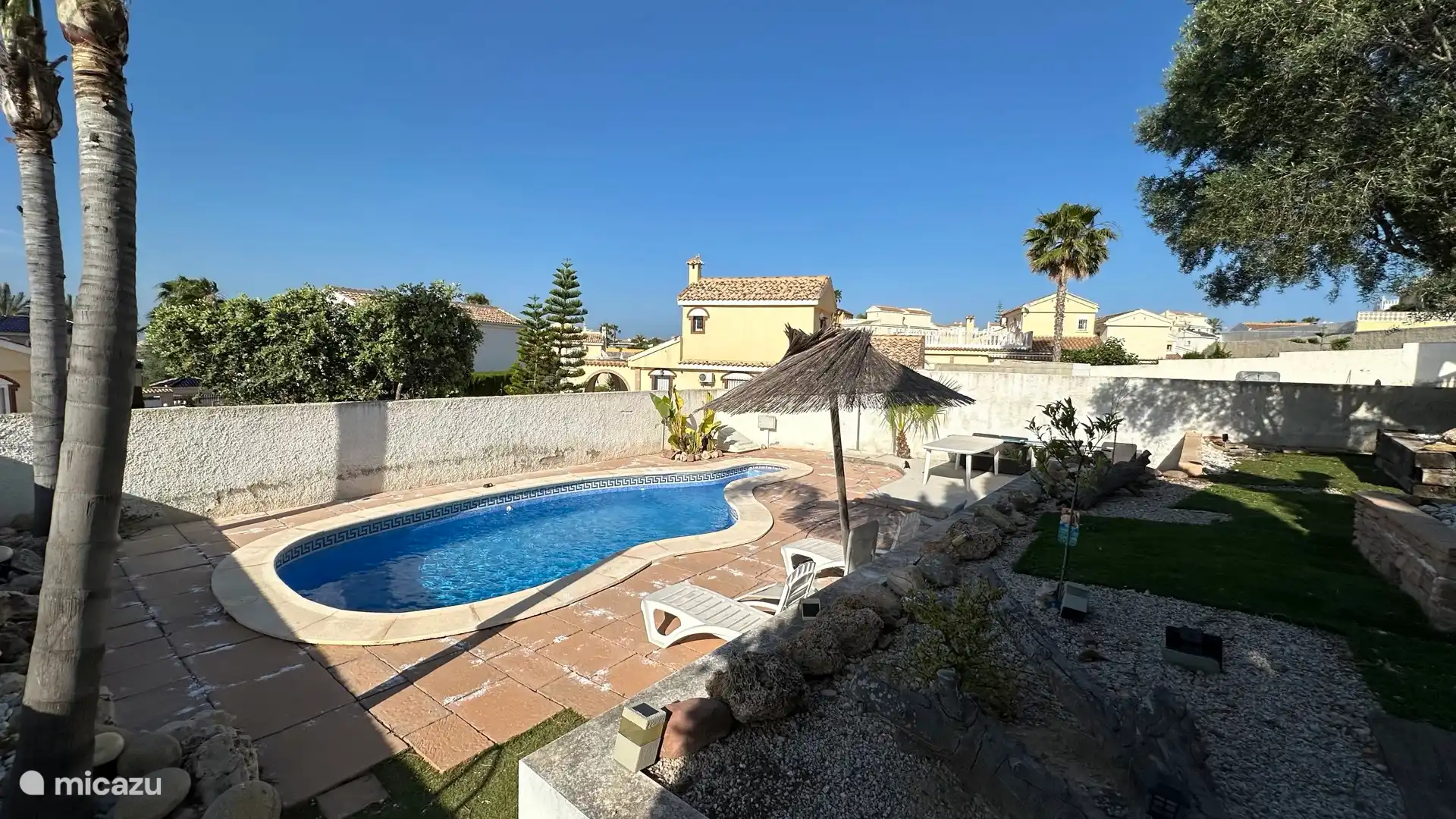The pool area