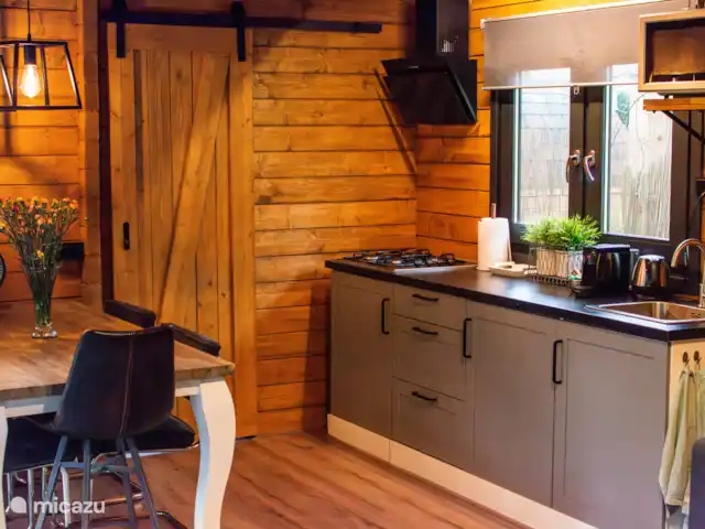 Chalet Birdsong | Pays-Bas, Gueldre, Wells - chalet La cuisine se trouve dans le salon.