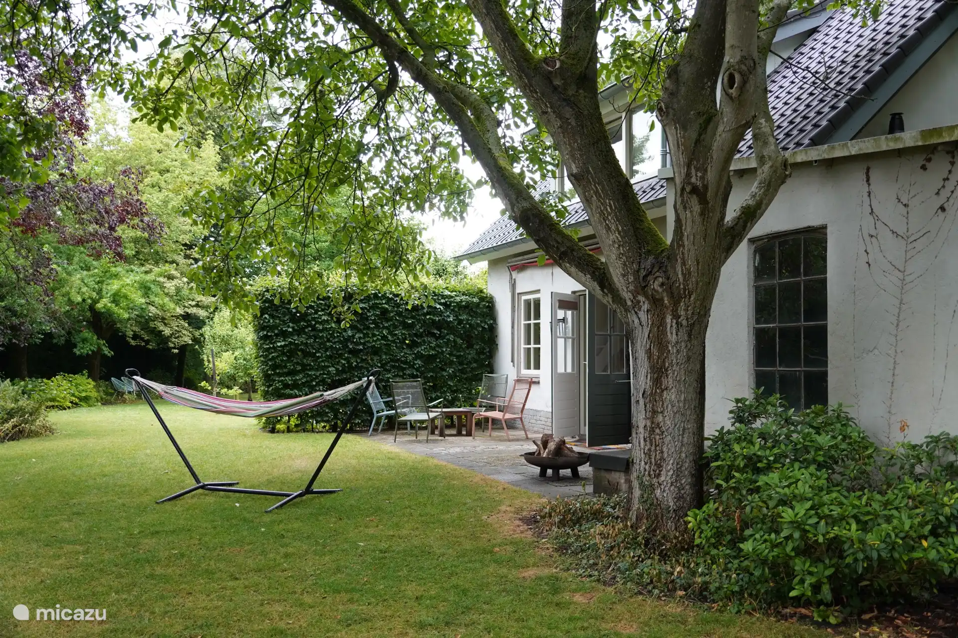 Het terras en de tuin