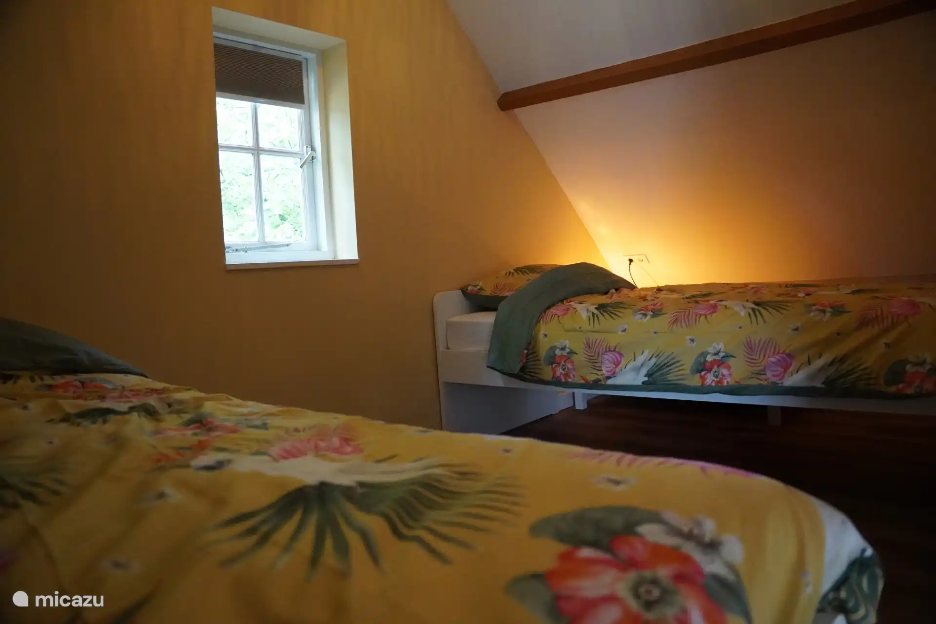 De bedden kunnen eenvoudig tegen elkaar aangeschoven worden