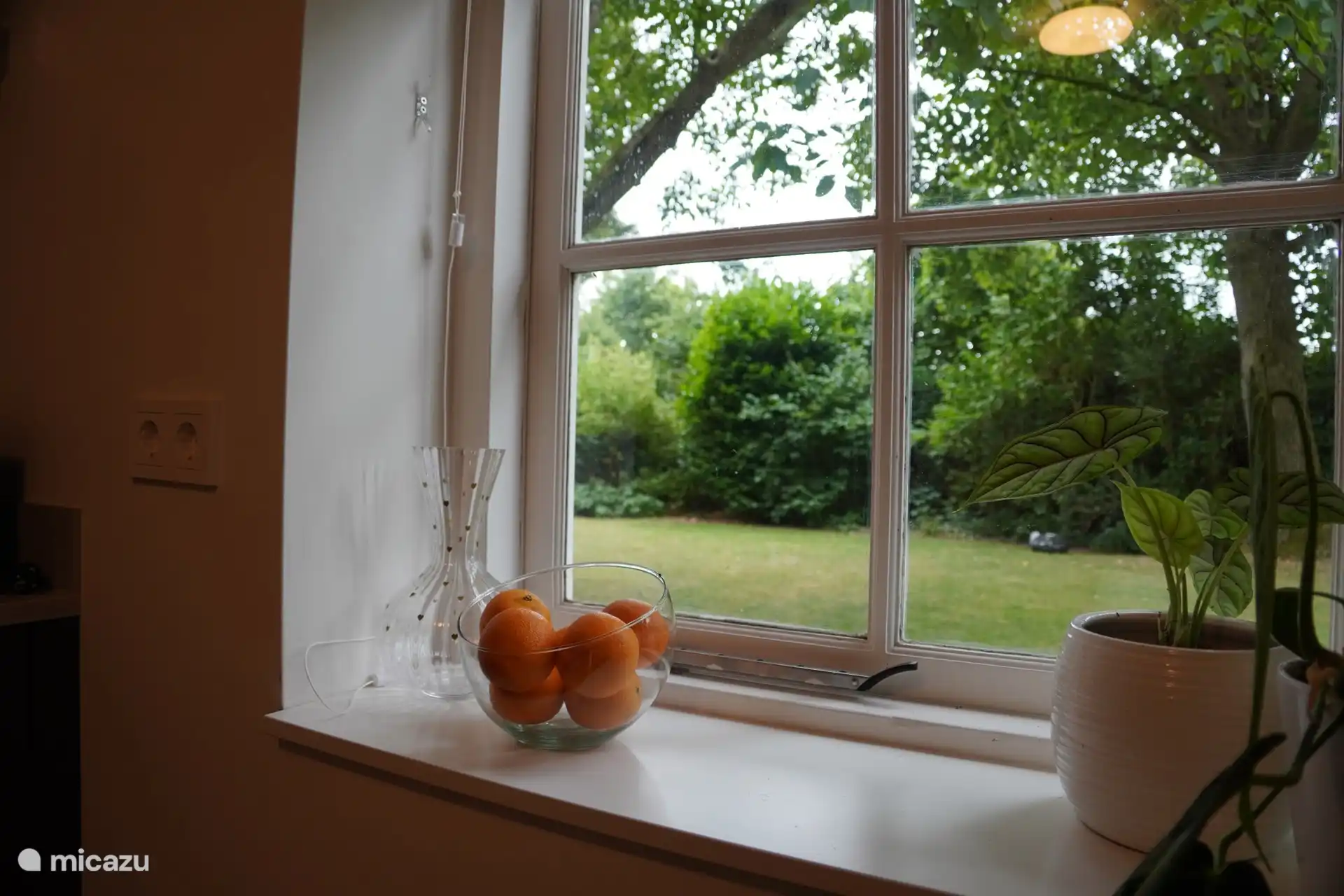 Uitzicht op de tuin vanuit de keuken