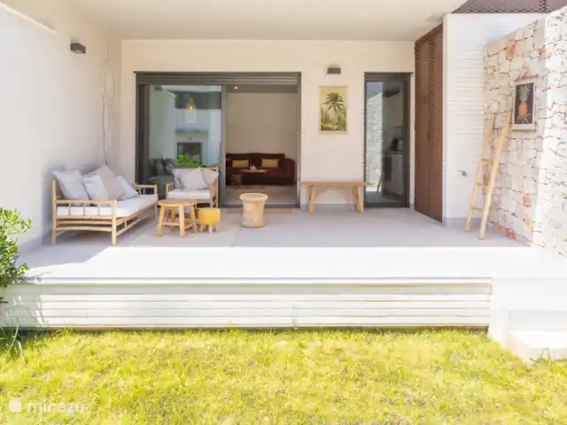 La Cabaña en España, Costa Blanca, Jávea - apartamento Terraza desde el jardín