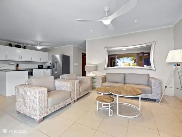 La Elegancia Ocean front pearl #6 huren in Bonaire, Bonaire, Kralendijk - appartement ruime woonkamer