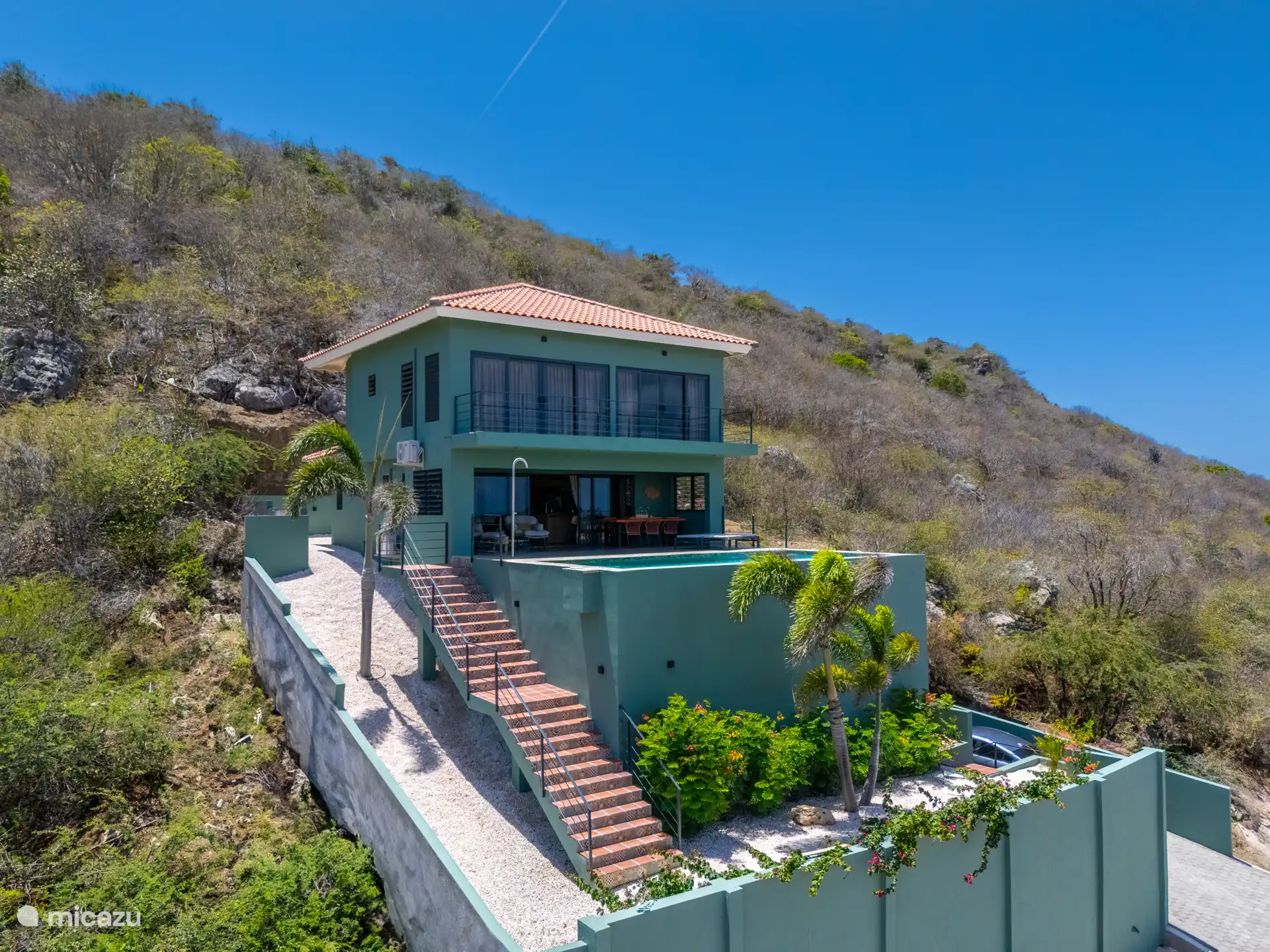 villa, Fontein, Banda Abou (West), Curaçao - Villa Bella Vista *Einzigartige Aussicht*