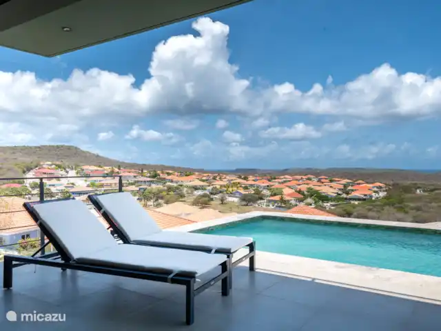 Villa Bella Vista *Uniek uitzicht* huren in Curaçao, Banda Abou (west), Fontein - villa Zonneterras bij het zwembad