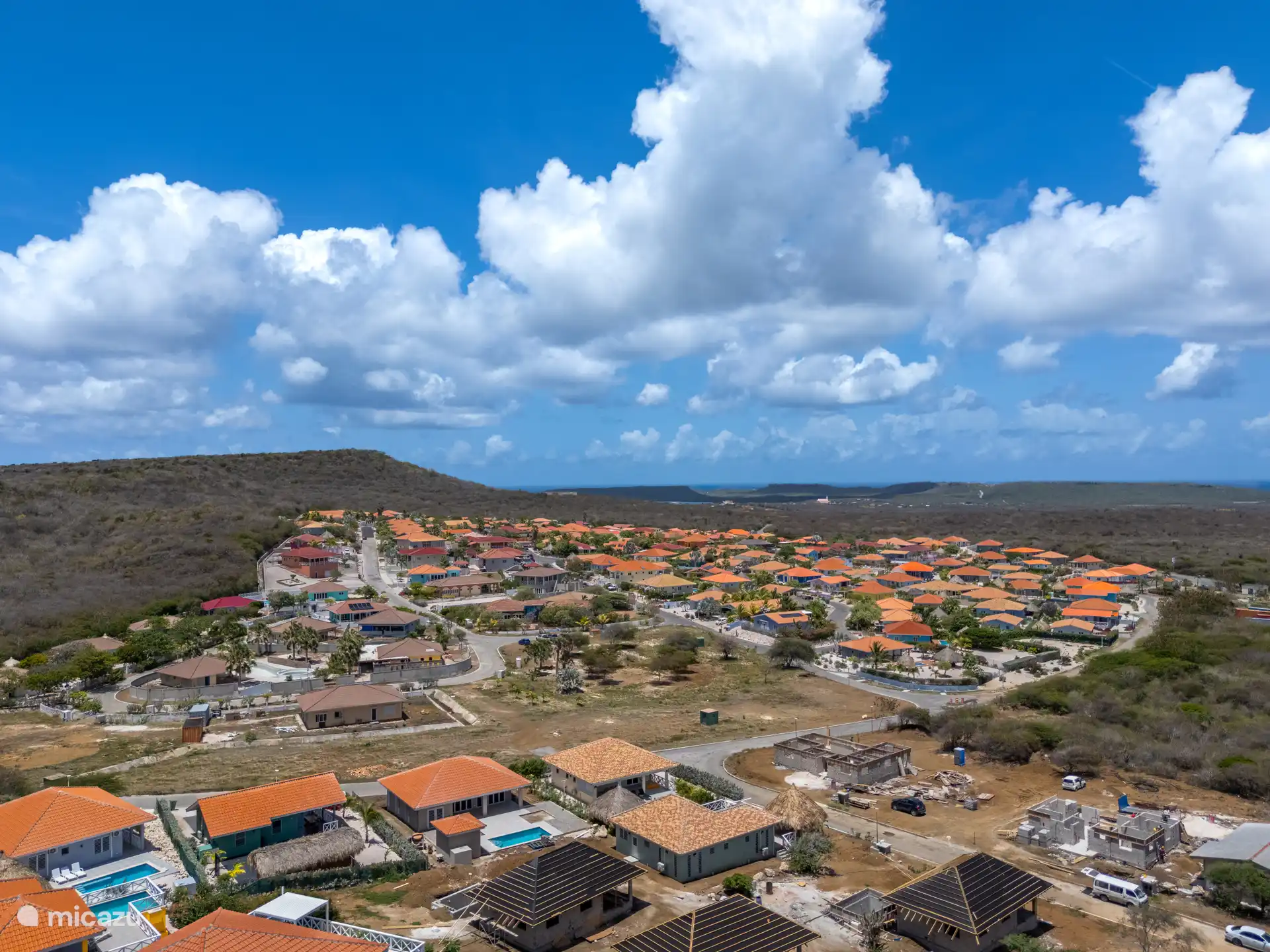 Übersichtsblick über Villapark Fontein, das Karibische Meer in Bandaboucuracao.com 