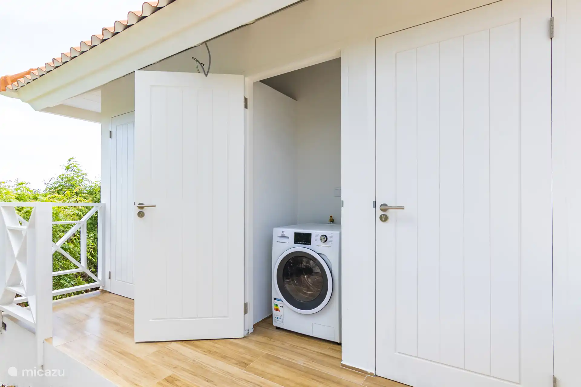 Each apartment has a private washing machine available.