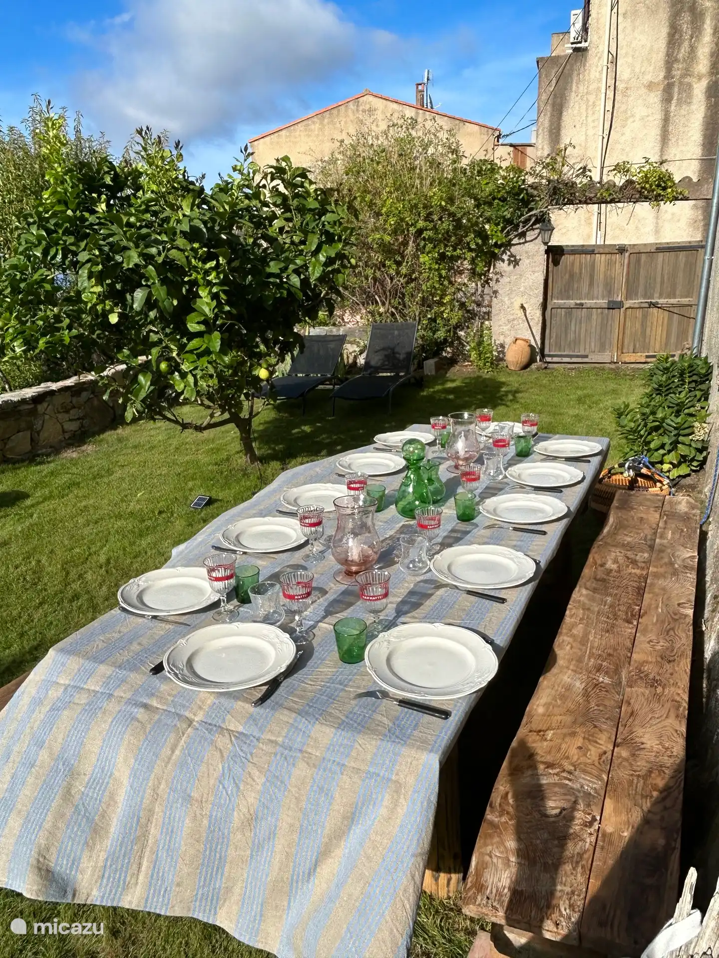 Large table in the garden