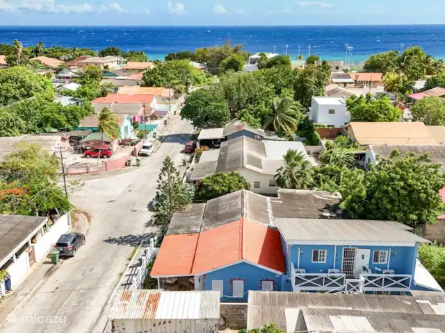 SOMETHING ELS huren in Curaçao, Banda Ariba (oost), Marie Pampoen - vakantiehuis Vista aérea de nuestra propiedad en un barrio tranquilo, rodeado de vegetación y a solo minutos de la playa. Ideal para disfrutar del Caribe con comodidad y estilo.