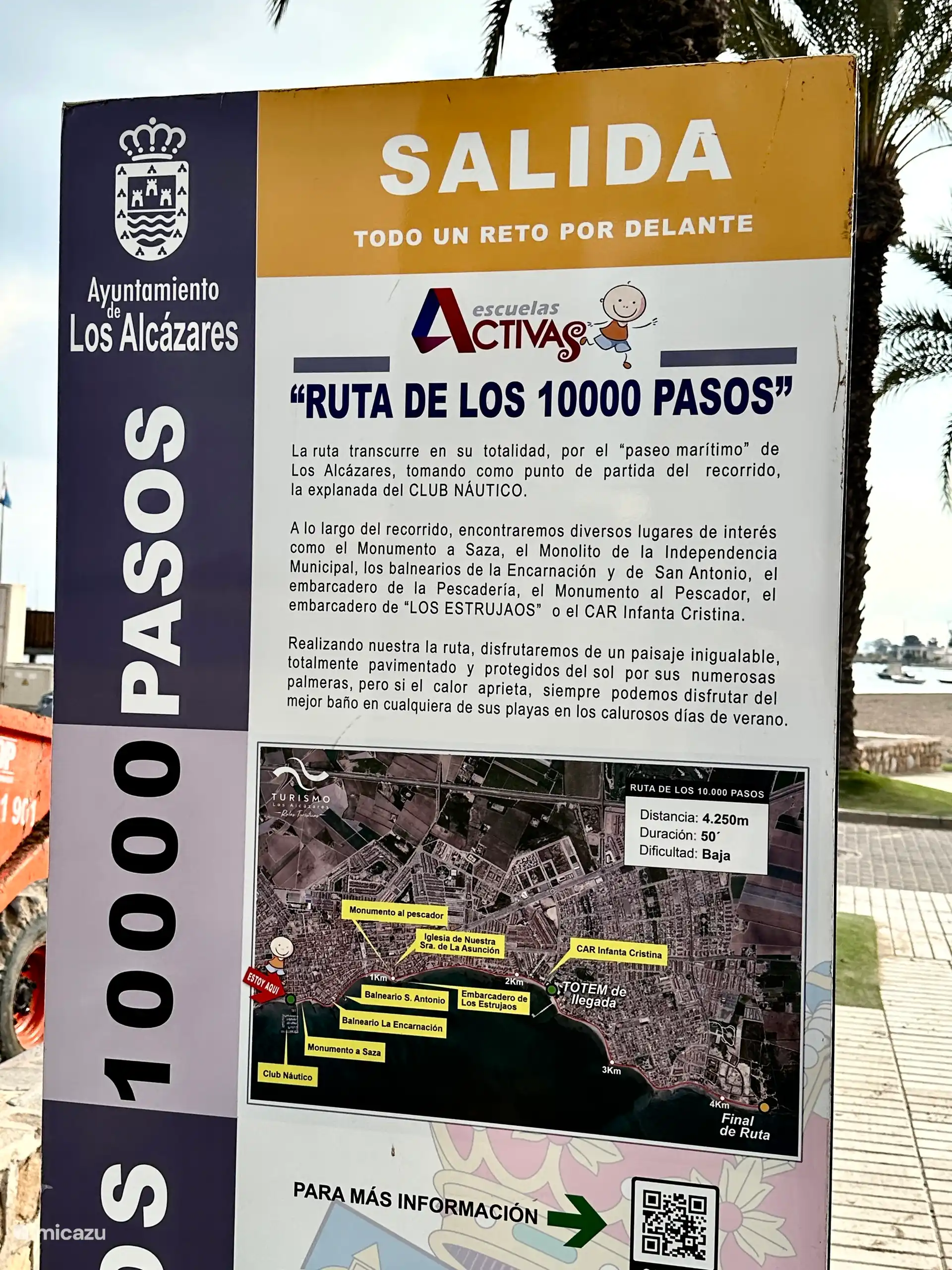 Recorrido de los 10.000 escalones.
Paseo marítimo de 5 km en Los Alcázares- Los Narejos