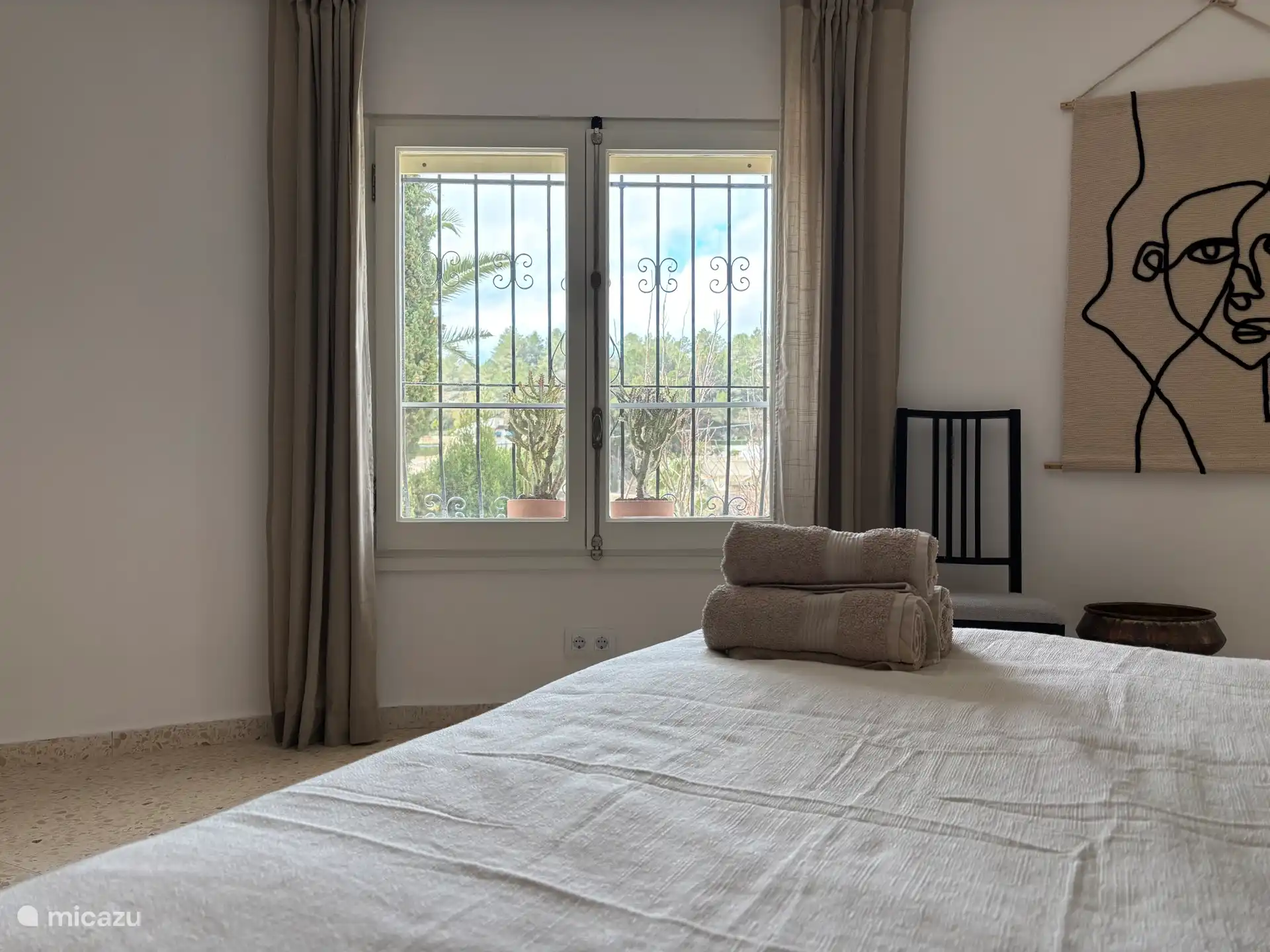 Uitzicht op terras voor het appartement 