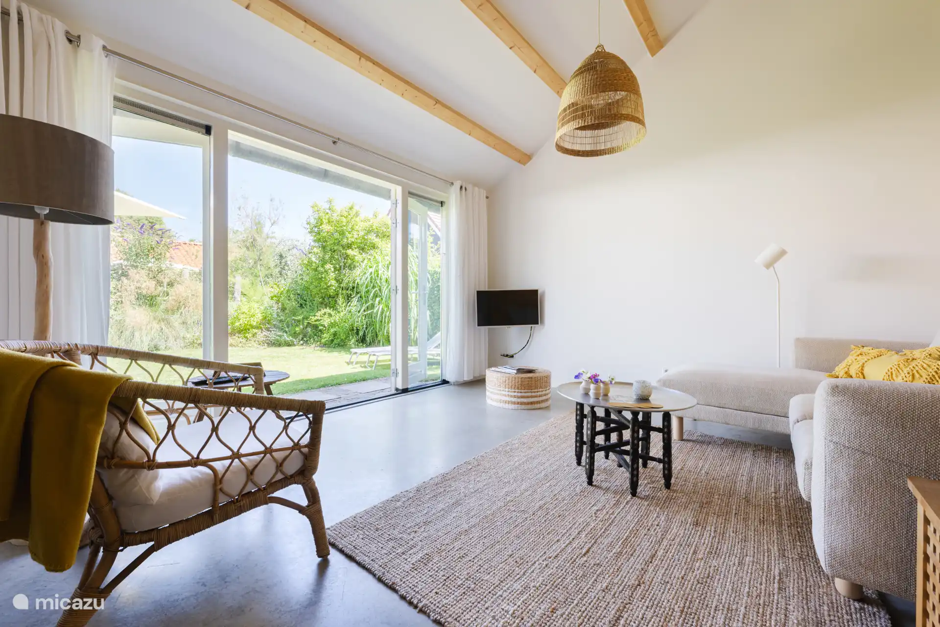 The living room, with garden view