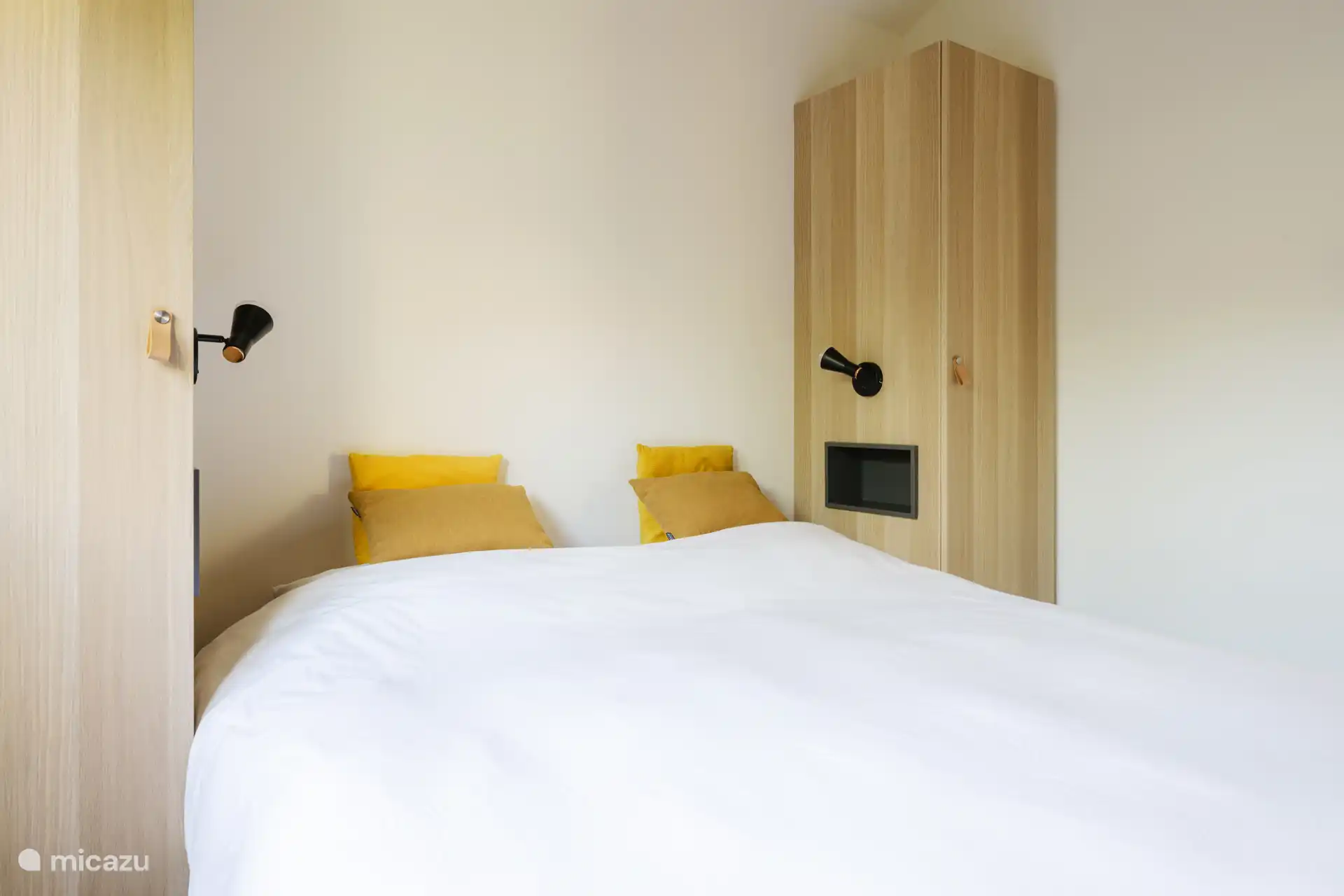 The spacious master bedroom