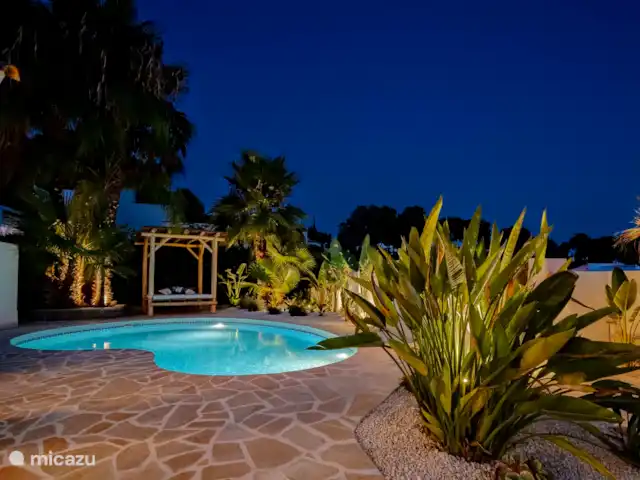 Location de Vacances Espagne, Costa Blanca, Moraira-Teulada, villa - Villa Sol y Más Moraira Profitez du jardin magnifiquement éclairé.